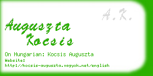 auguszta kocsis business card